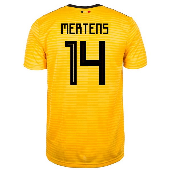 Camiseta Bélgica 2ª Mertens 2018 Amarillo